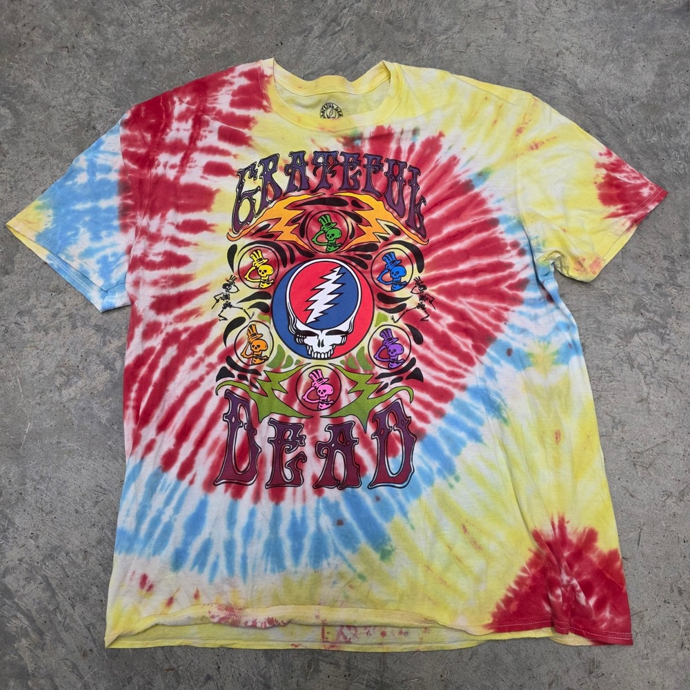 Grateful Dead Tie Dye T Shirt Mens 2X Graphic Tee Psychedelic Concert Tour